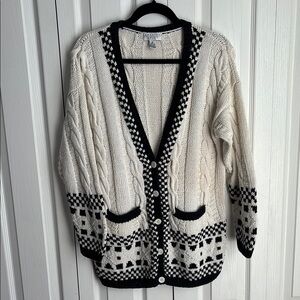 Cambridge Spirit Vintage Cardigan Cotton Knit. Size Large.